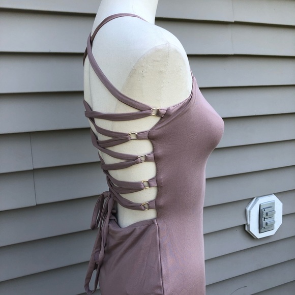 yvonne laced back midi dress